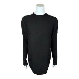 Modern Soul Comfort Yarn Mock Neck Sweater w/ Pockets Solid Black XXXS/XXS Size